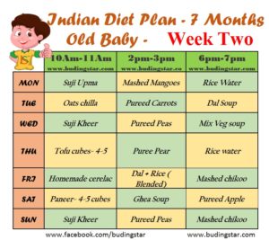 7 Month Old Baby Food Chart India