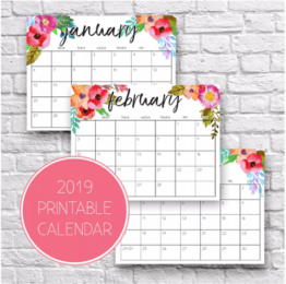 2019 Printable Calendar for Moms | Budding Star