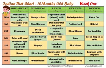 10 month baby food chart