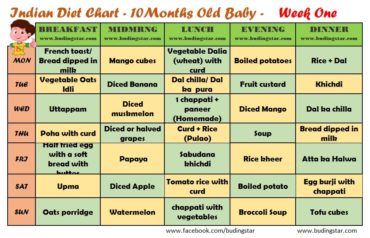 Meal Ideas & Tips for 10 Month Baby Food Chart | Buding Star