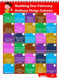 February Wellness Pledge Calendar | Budding Star